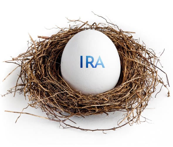 Image of an Egg in a next with the word IRA on its shell